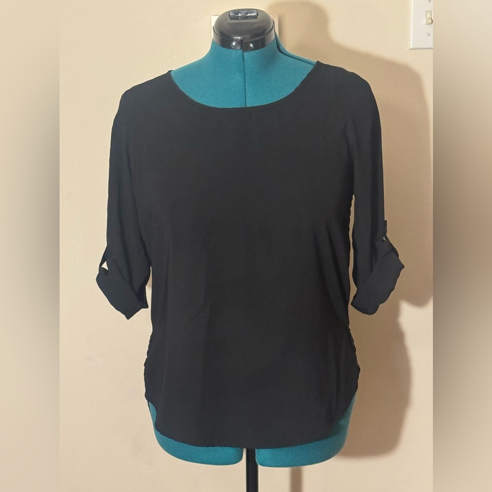 Japna size medium black chiffon blouse.